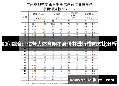 如何综合评估各大体育明星身价并进行横向对比分析 如何综合评估各大体育明星身价并进行横向对比分析